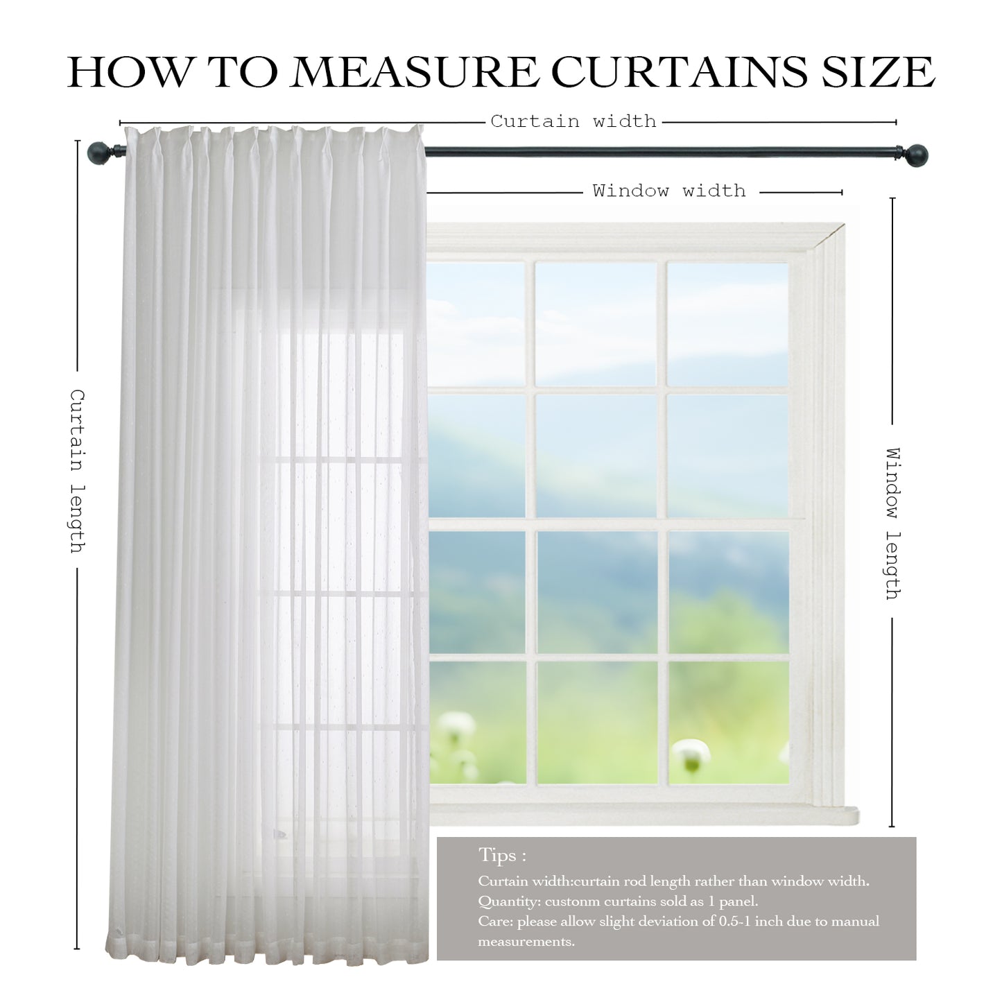 Custom Artemis Sheer Curtains, Blackout Drapery for Bedroom and Living Room, Thermal Insulated Room Darkening Panels, 1 Panel