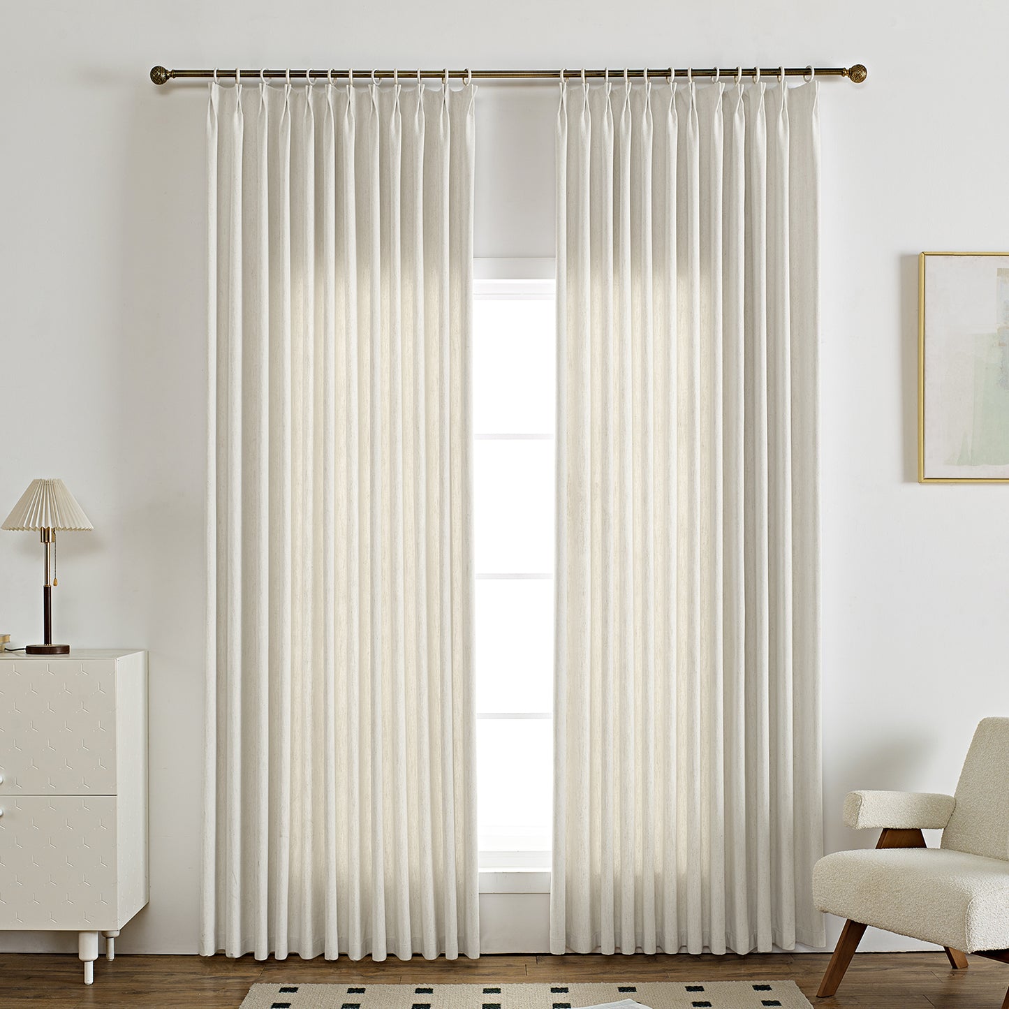 Custom Hera Cotton Curtains, Blackout Drapery for Bedroom and Living Room, Thermal Insulated Room Darkening Panels, 1 Panel