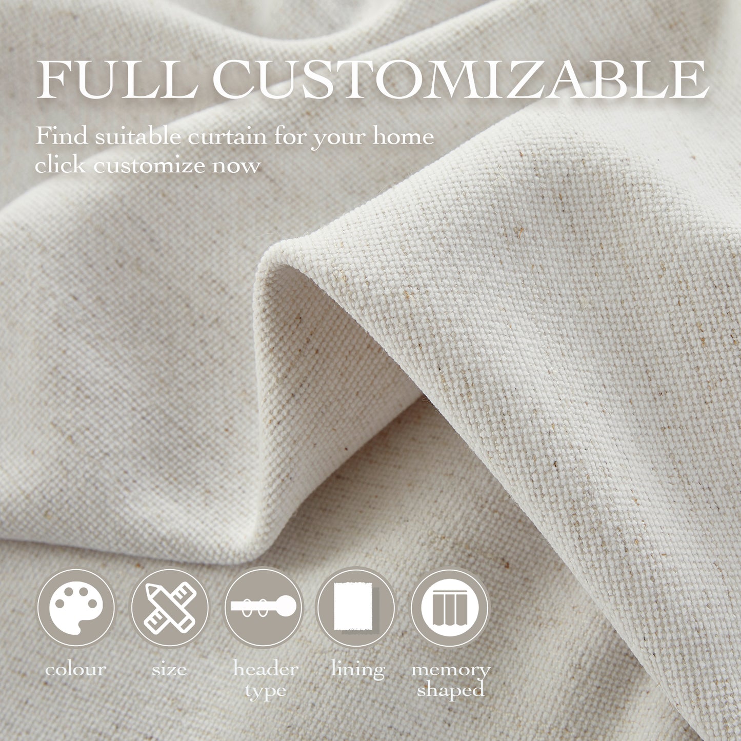 Custom Hera Cotton Curtains, Blackout Drapery for Bedroom and Living Room, Thermal Insulated Room Darkening Panels, 1 Panel