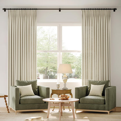 Custom Athena Blackout Linen Curtains, Linen Curtains for Bedroom and Living Room, Thermal Insulated Room Darkening Panels, 1 Panel