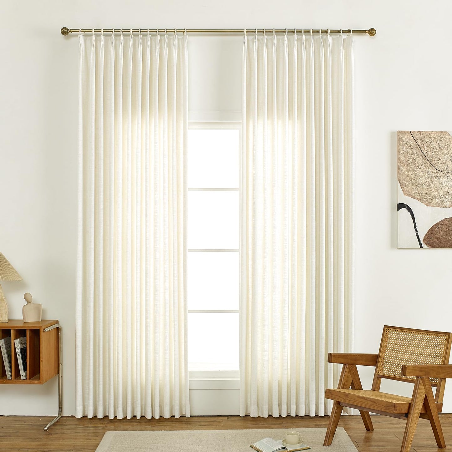Custom Athena Blackout Linen Curtains, Linen Curtains for Bedroom and Living Room, Thermal Insulated Room Darkening Panels, 1 Panel