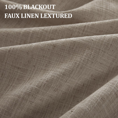 Custom Athena Blackout Linen Curtains, Linen Curtains for Bedroom and Living Room, Thermal Insulated Room Darkening Panels, 1 Panel