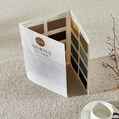 Velvoria Athena Series Linen Custom Curtains Fabric Samples, 24 Colors, Textured Linen Drapes for Bedroom, Living Room, and Window Treatment