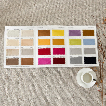 Velvoria Freya Series Velvet Custom Curtains Fabric Samples, 24 Colors, Textured Linen Drapes for Bedroom, Living Room, and Window Treatment